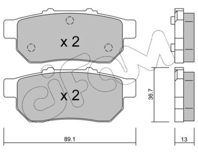 Brake Pad Set, disc brake CIFAM 822-176-0