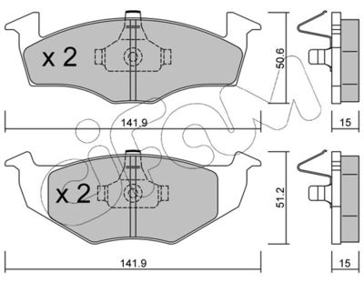 Brake Pad Set, disc brake CIFAM 822-206-2