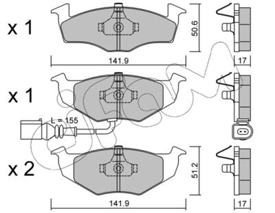 Brake Pad Set, disc brake CIFAM 822-206-3