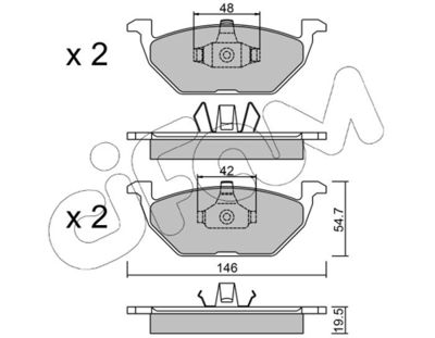 Brake Pad Set, disc brake CIFAM 822-211-1