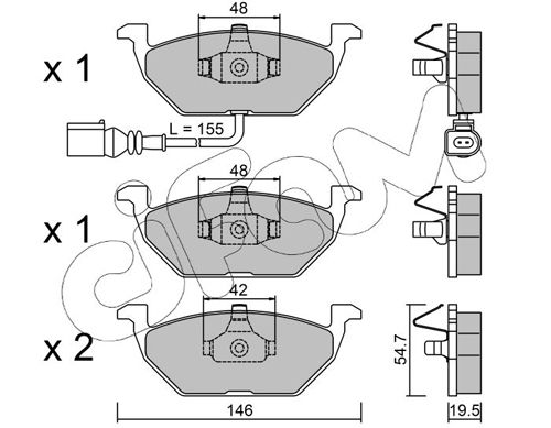 CIFAM 822-211-2 Brake Pad Set, disc brake