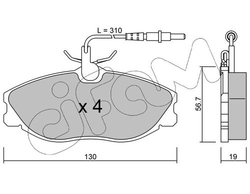 CIFAM 822-214-0 Brake Pad Set, disc brake