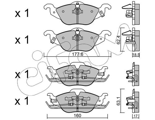 CIFAM 822-257-0 Brake Pad Set, disc brake