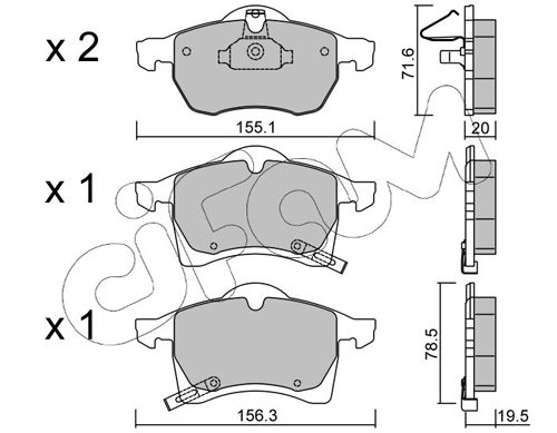 CIFAM 822-258-0 Brake Pad Set, disc brake