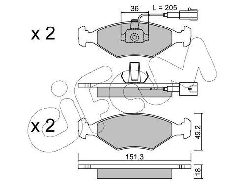 CIFAM 822-273-0 Brake Pad Set, disc brake