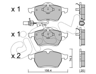 Brake Pad Set, disc brake CIFAM 822-279-1