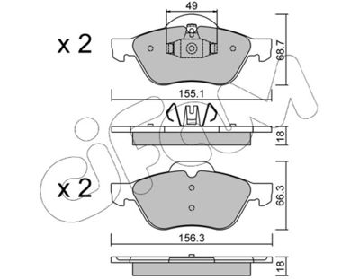 Brake Pad Set, disc brake CIFAM 822-335-1