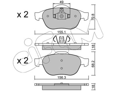 Brake Pad Set, disc brake CIFAM 822-336-2