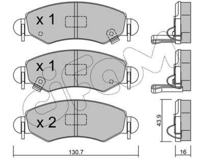 Brake Pad Set, disc brake CIFAM 822-339-1