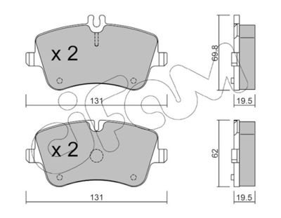 Brake Pad Set, disc brake CIFAM 822-342-0