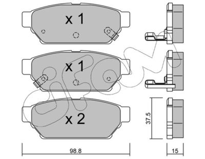 Brake Pad Set, disc brake CIFAM 822-396-0