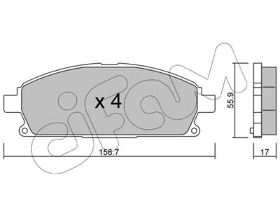 Brake Pad Set, disc brake CIFAM 822-406-0