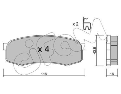 Brake Pad Set, disc brake CIFAM 822-432-0