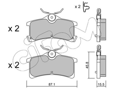 Brake Pad Set, disc brake CIFAM 822-449-0