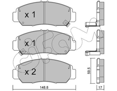 Brake Pad Set, disc brake CIFAM 822-462-0