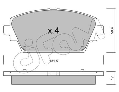Brake Pad Set, disc brake CIFAM 822-464-0