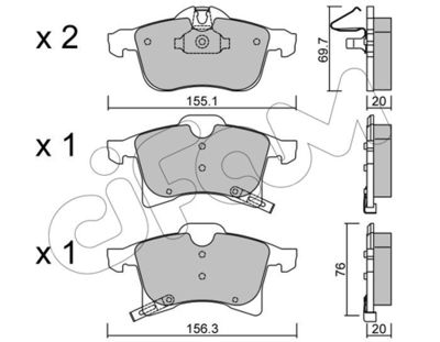 Brake Pad Set, disc brake CIFAM 822-539-0