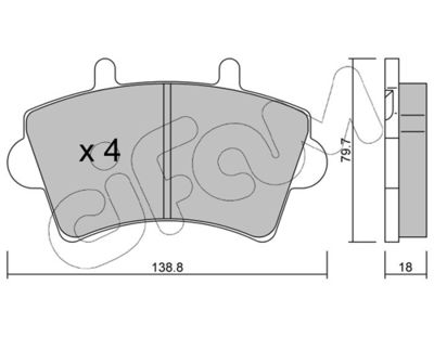 Brake Pad Set, disc brake CIFAM 822-545-0