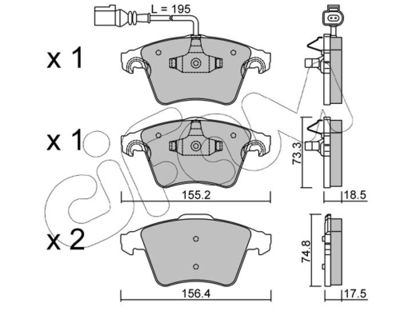 Brake Pad Set, disc brake CIFAM 822-552-1