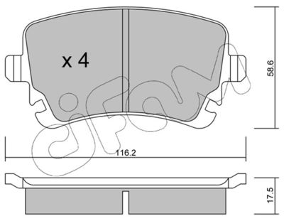 Brake Pad Set, disc brake CIFAM 822-554-2