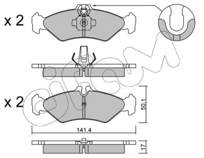 Brake Pad Set, disc brake CIFAM 822-571-0