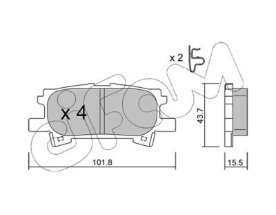 Brake Pad Set, disc brake CIFAM 822-619-0