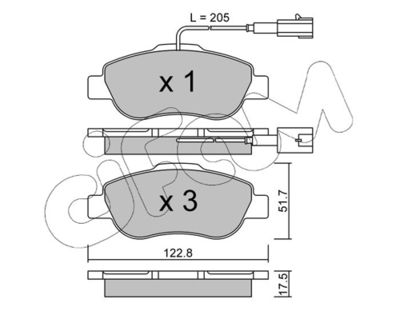 Brake Pad Set, disc brake CIFAM 822-638-1