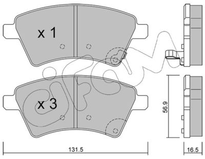 Brake Pad Set, disc brake CIFAM 822-702-0