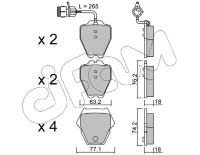 Brake Pad Set, disc brake CIFAM 822-774-0