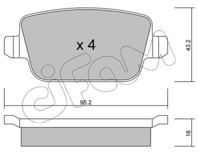 Brake Pad Set, disc brake CIFAM 822-780-0