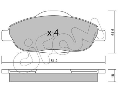 Brake Pad Set, disc brake CIFAM 822-804-0