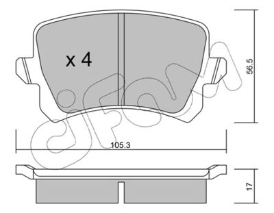 Brake Pad Set, disc brake CIFAM 822-806-0