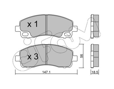 Brake Pad Set, disc brake CIFAM 822-911-0
