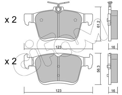 Brake Pad Set, disc brake CIFAM 822-951-0