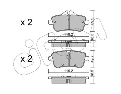 Brake Pad Set, disc brake CIFAM 822-968-0