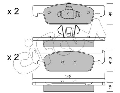 Brake Pad Set, disc brake CIFAM 822-975-0