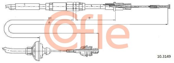 COFLE 10.3149 Cable Pull, clutch control