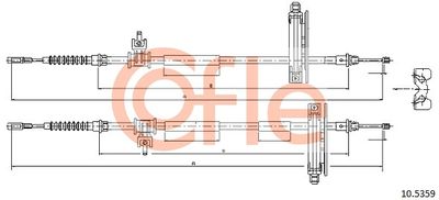 Cable Pull, parking brake COFLE 10.5359