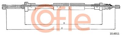 Cable Pull, parking brake COFLE 10.6011