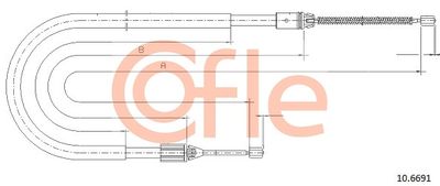 Cable Pull, parking brake COFLE 10.6691