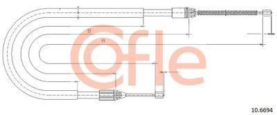 Cable Pull, parking brake COFLE 10.6694