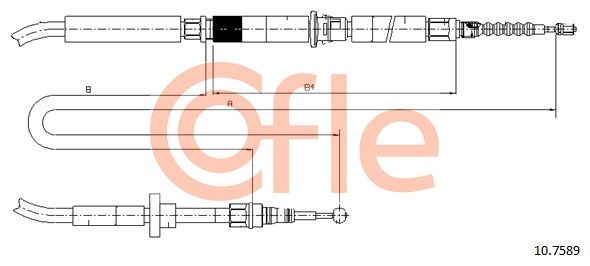 COFLE 10.7589 Cable Pull, parking brake