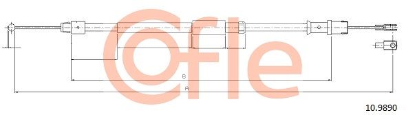 COFLE 10.9890 Cable Pull, parking brake