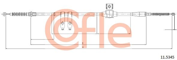 COFLE 11.5345 Cable Pull, parking brake