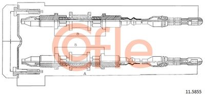 Cable Pull, parking brake COFLE 11.5855