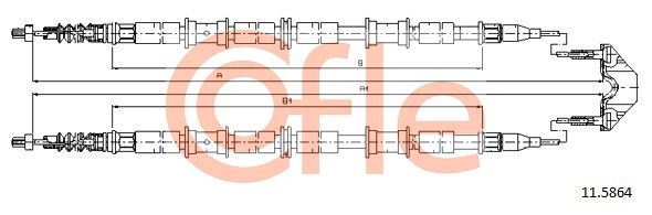 COFLE 11.5864 Cable Pull, parking brake