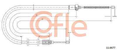 Cable Pull, parking brake COFLE 11.6677