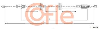 Cable Pull, parking brake COFLE 11.6679