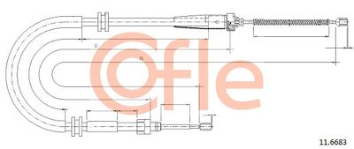 Cable Pull, parking brake COFLE 11.6683