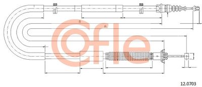 Cable Pull, parking brake COFLE 12.0703